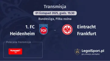 1. FC Heidenheim - Eintracht Frankfurt gdzie oglądać?