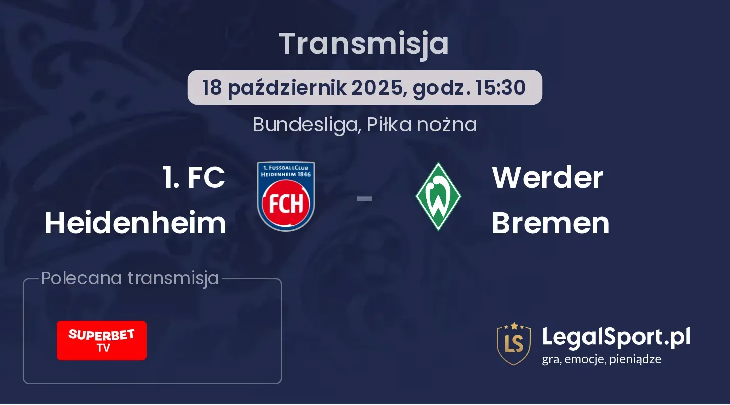 1. FC Heidenheim - Werder Bremen Transmisje
