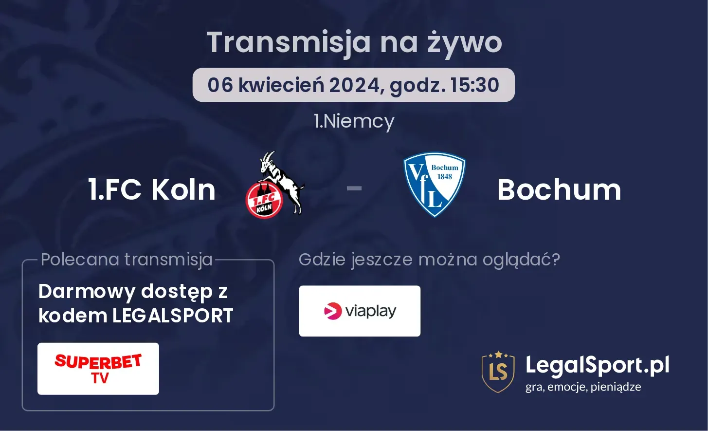 1.FC Koln - Bochum transmisja na żywo