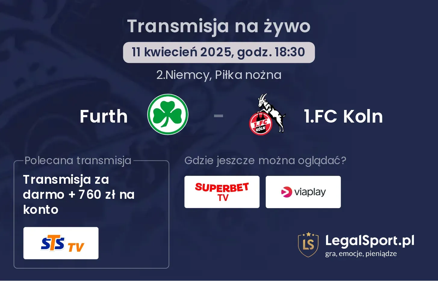 Furth - 1.FC Koln gdzie oglądać?