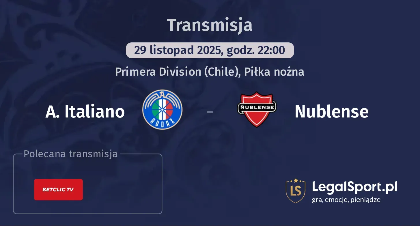 A. Italiano - Nublense Transmisje