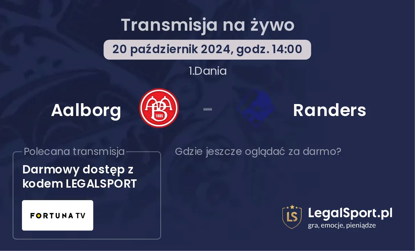 Aalborg - Randers gdzie oglądać? 20.10, godz. 14:00