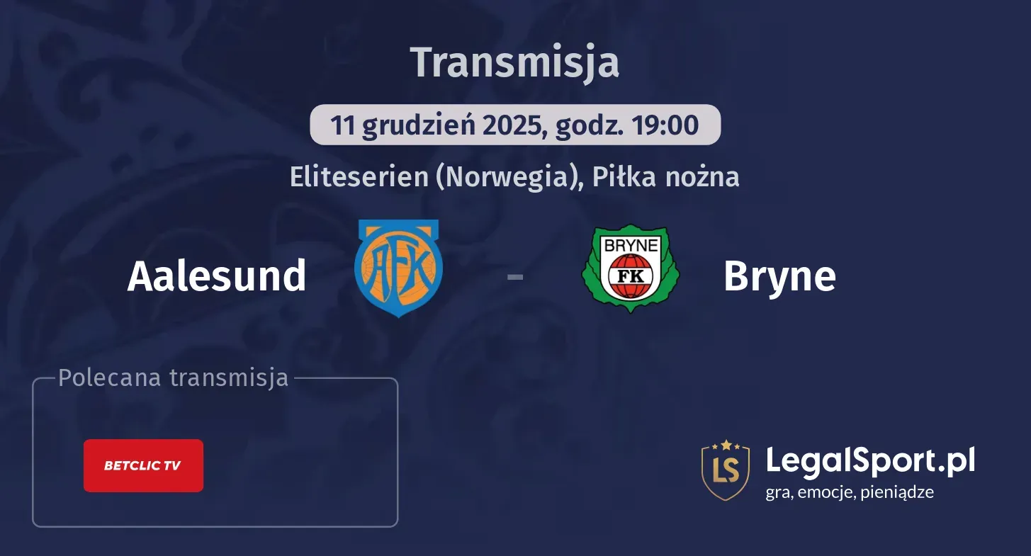 Aalesund - Bryne Transmisje