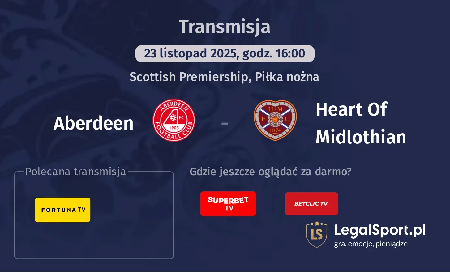 Aberdeen - Heart Of Midlothian Transmisje