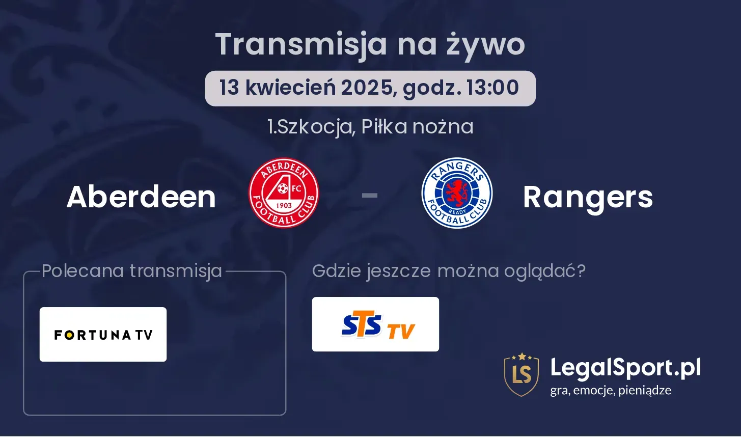 Aberdeen - Rangers gdzie oglądać transmisję?