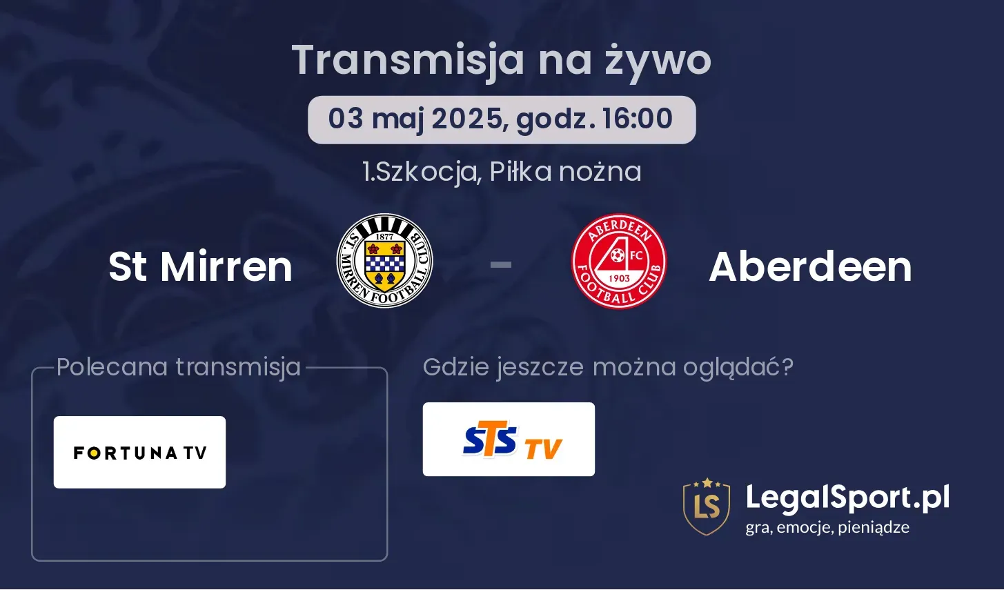 St Mirren - Aberdeen gdzie oglądać?