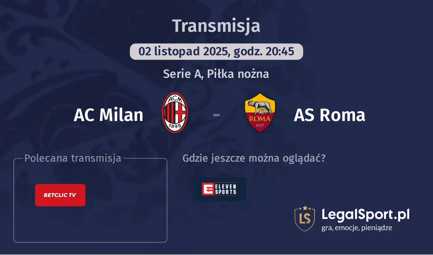 AC Milan - AS Roma Transmisje