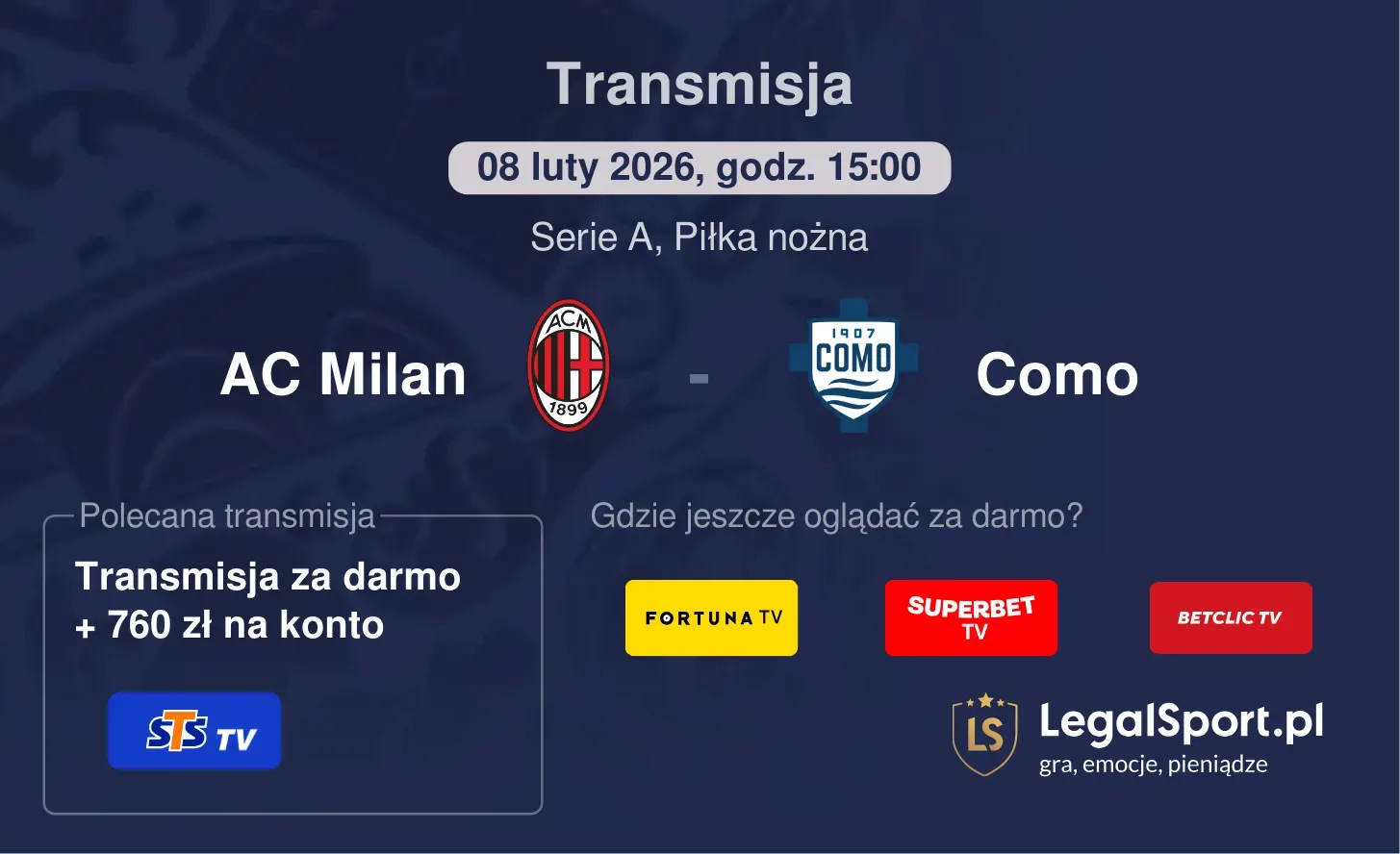 AC Milan - Como Transmisje