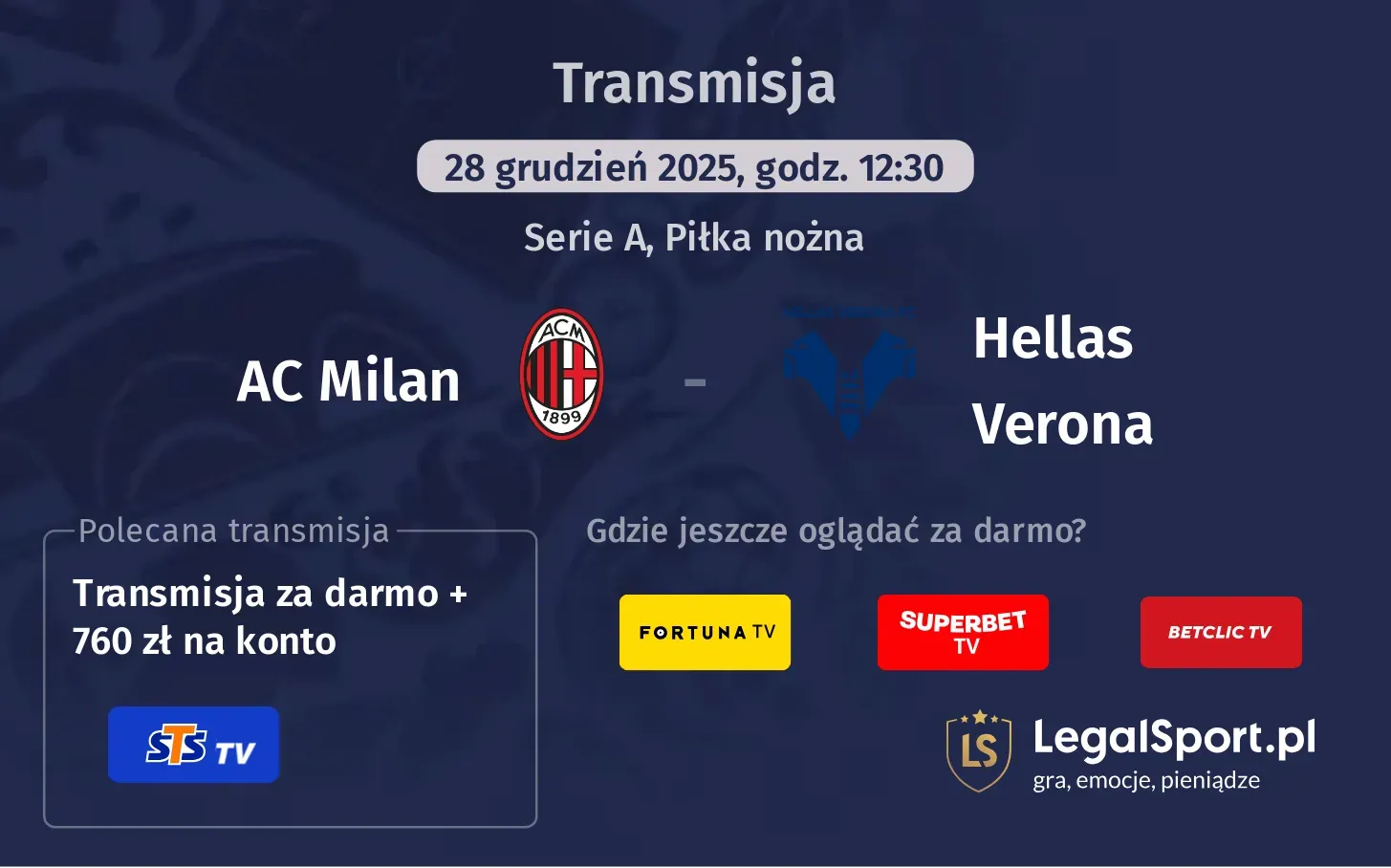 AC Milan - Hellas Verona Transmisje