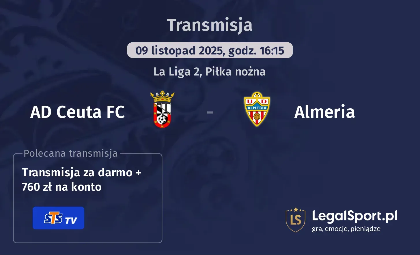 AD Ceuta FC - Almeria Transmisje
