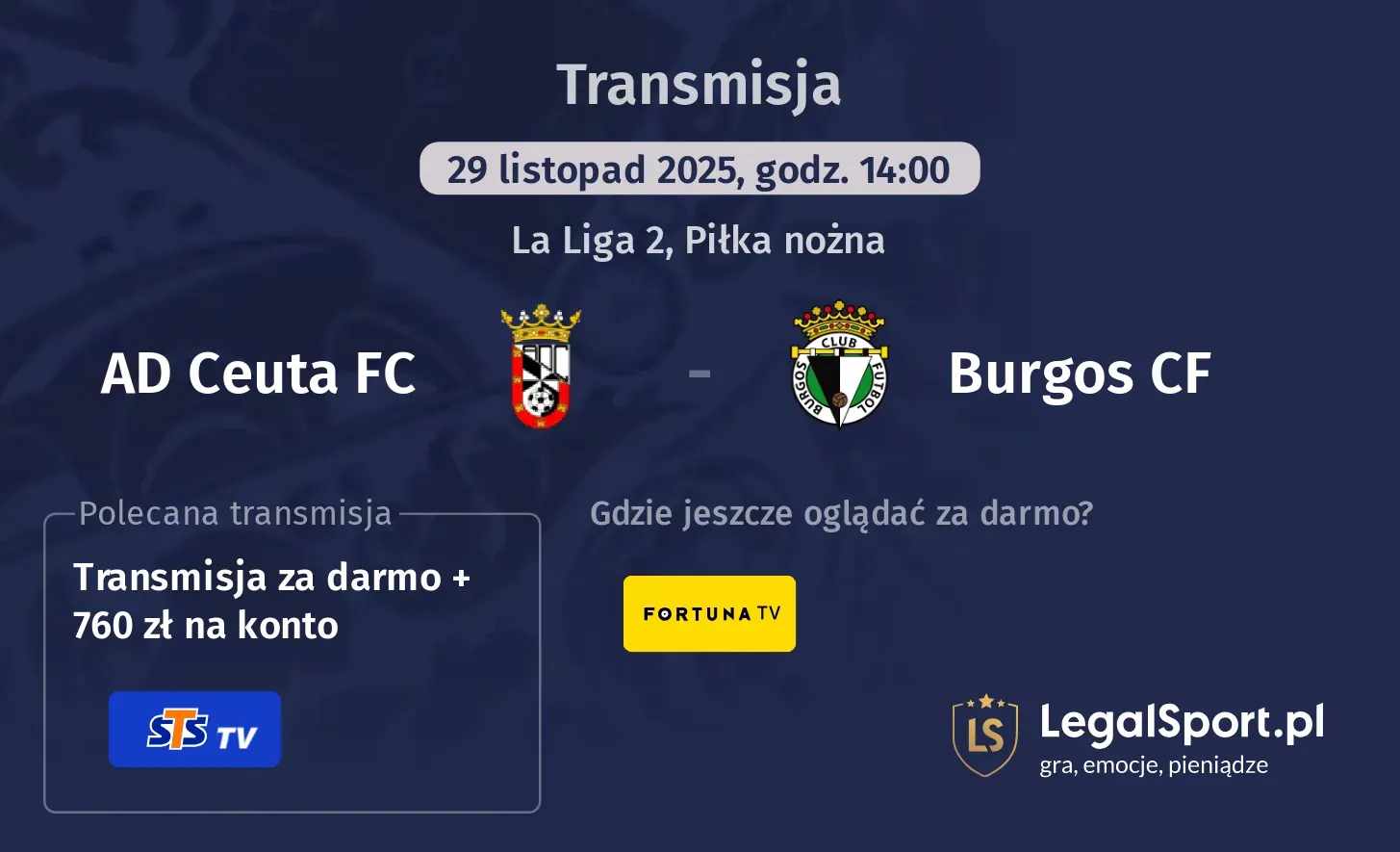 AD Ceuta FC - Burgos CF Transmisje