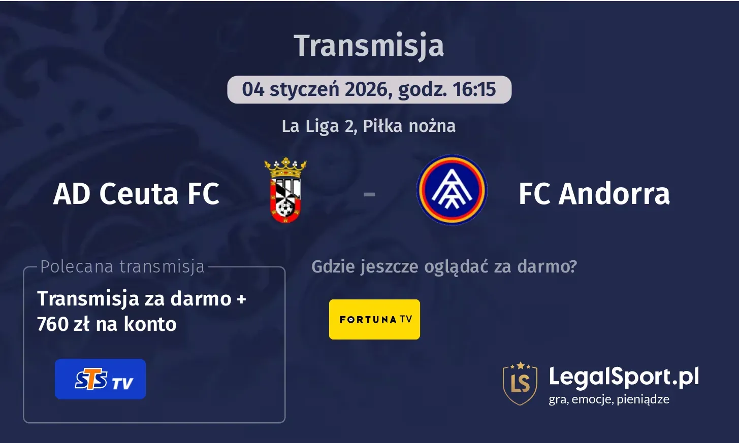 AD Ceuta FC - FC Andorra Transmisje