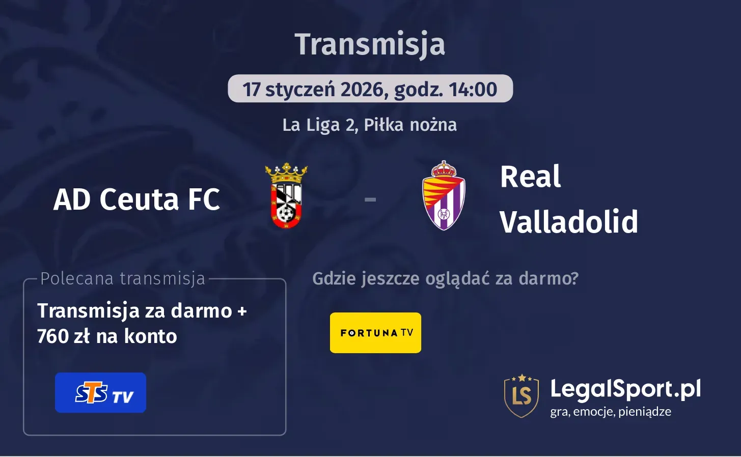 AD Ceuta FC - Real Valladolid Transmisje