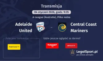 Adelaide United - Central Coast Mariners gdzie oglądać? (04.01)