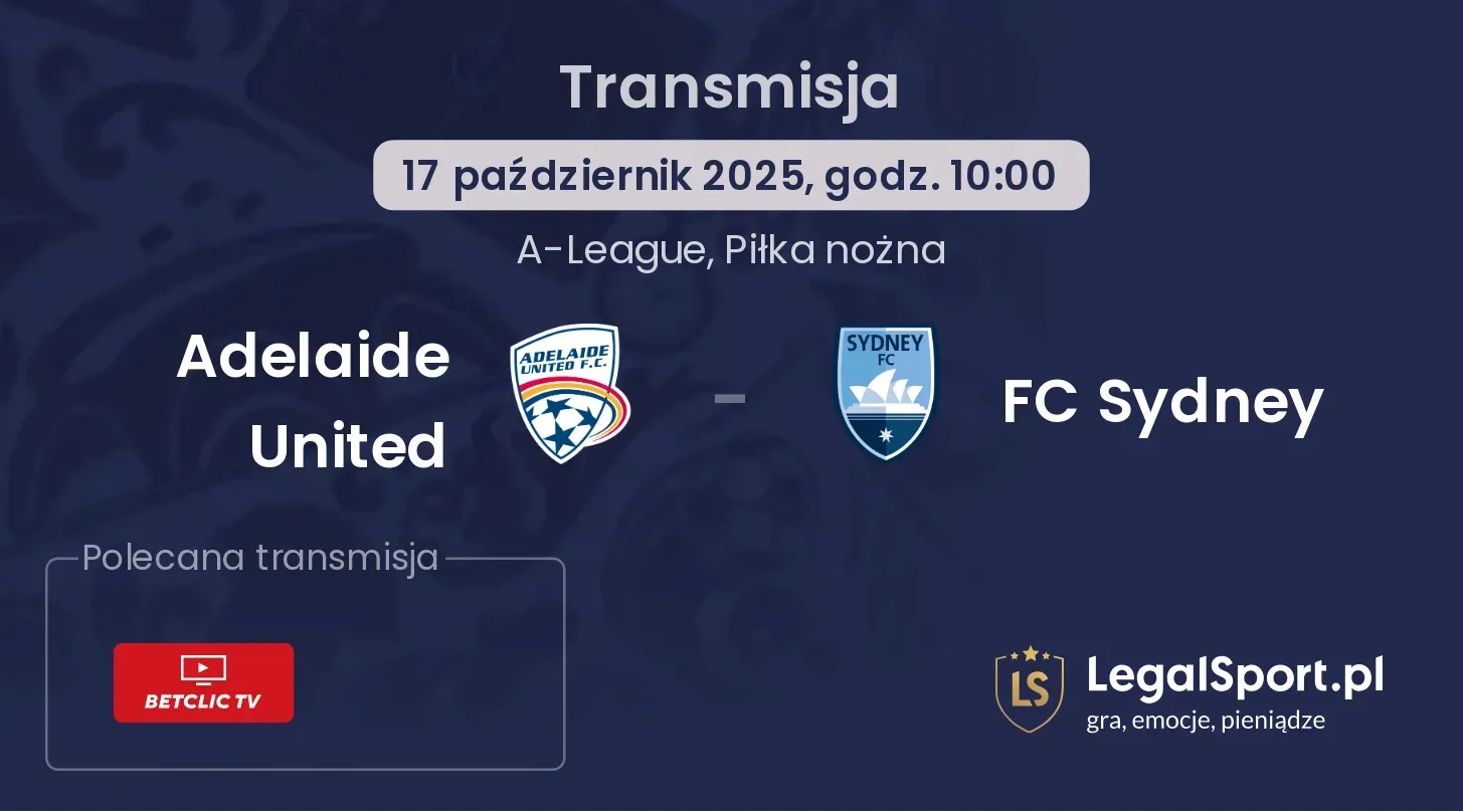 Adelaide United - FC Sydney Transmisje
