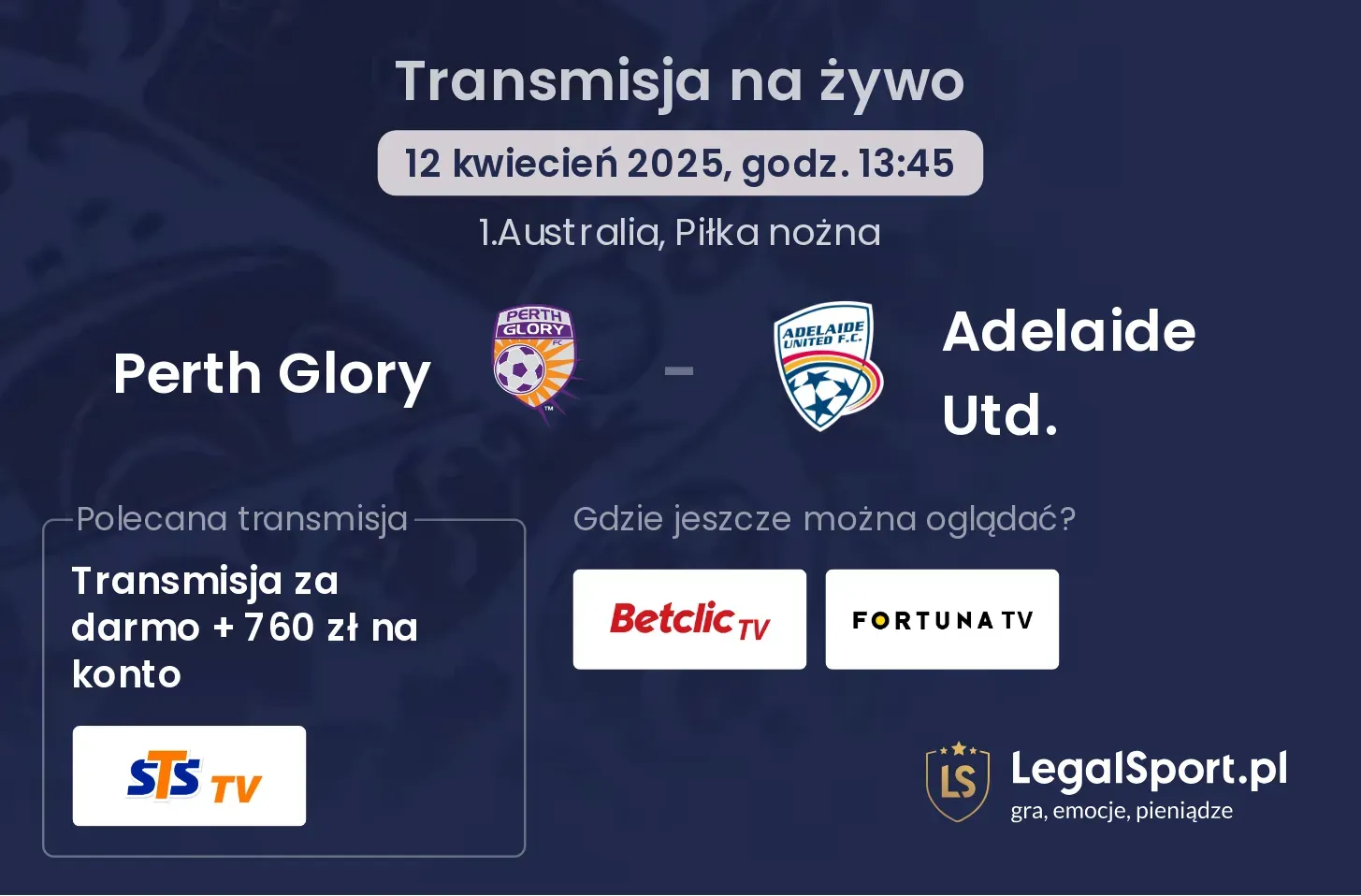 Perth Glory - Adelaide Utd. gdzie oglądać?