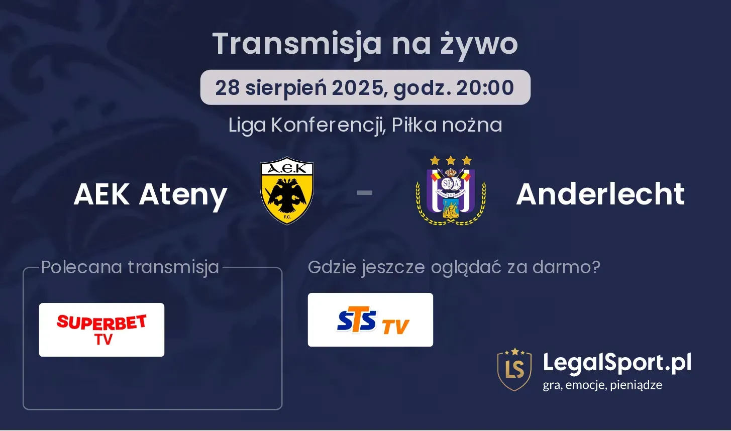 AEK Ateny - Anderlecht gdzie oglądać?