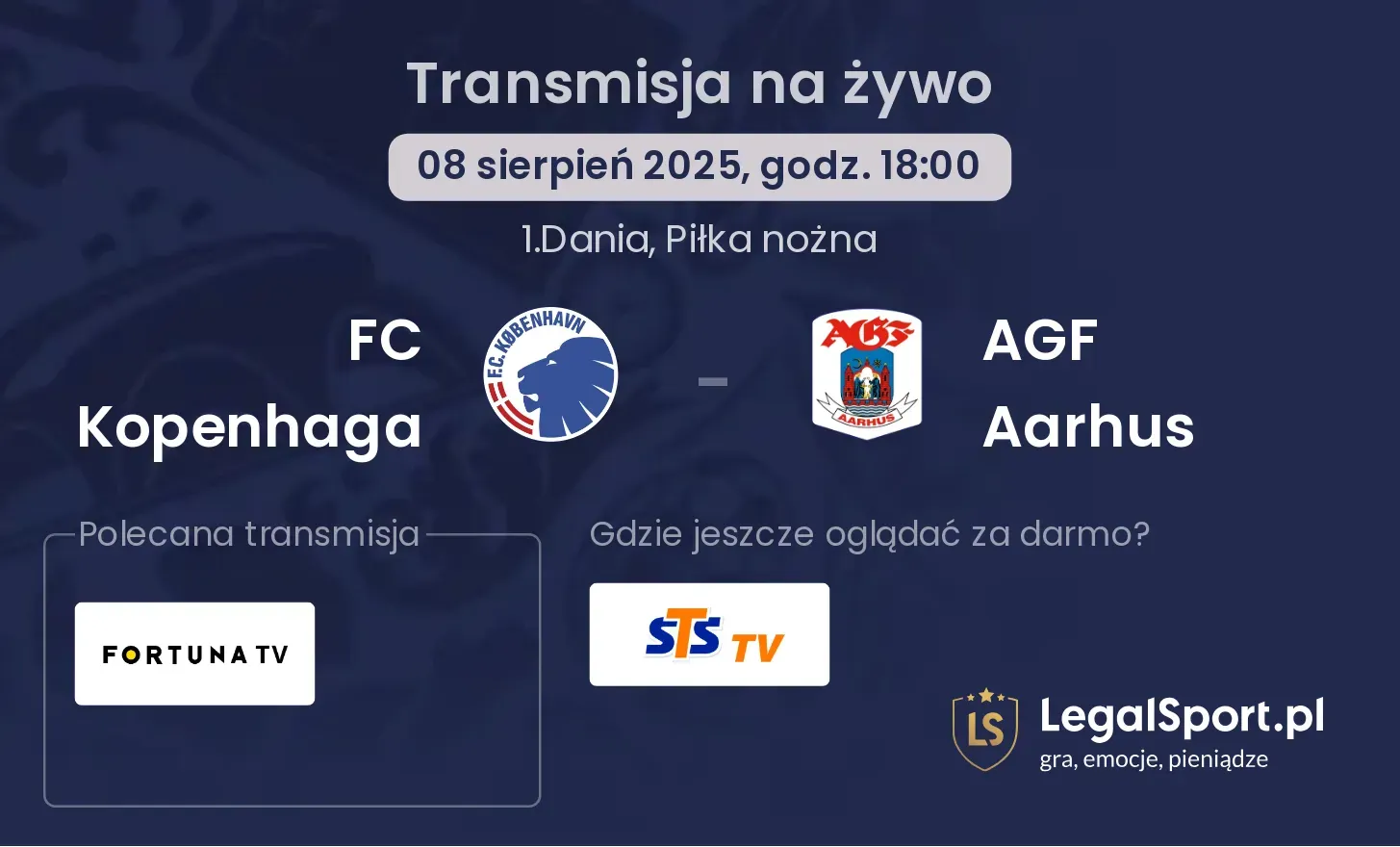 AGF Aarhus - FC Kopenhaga gdzie oglądać transmisję?