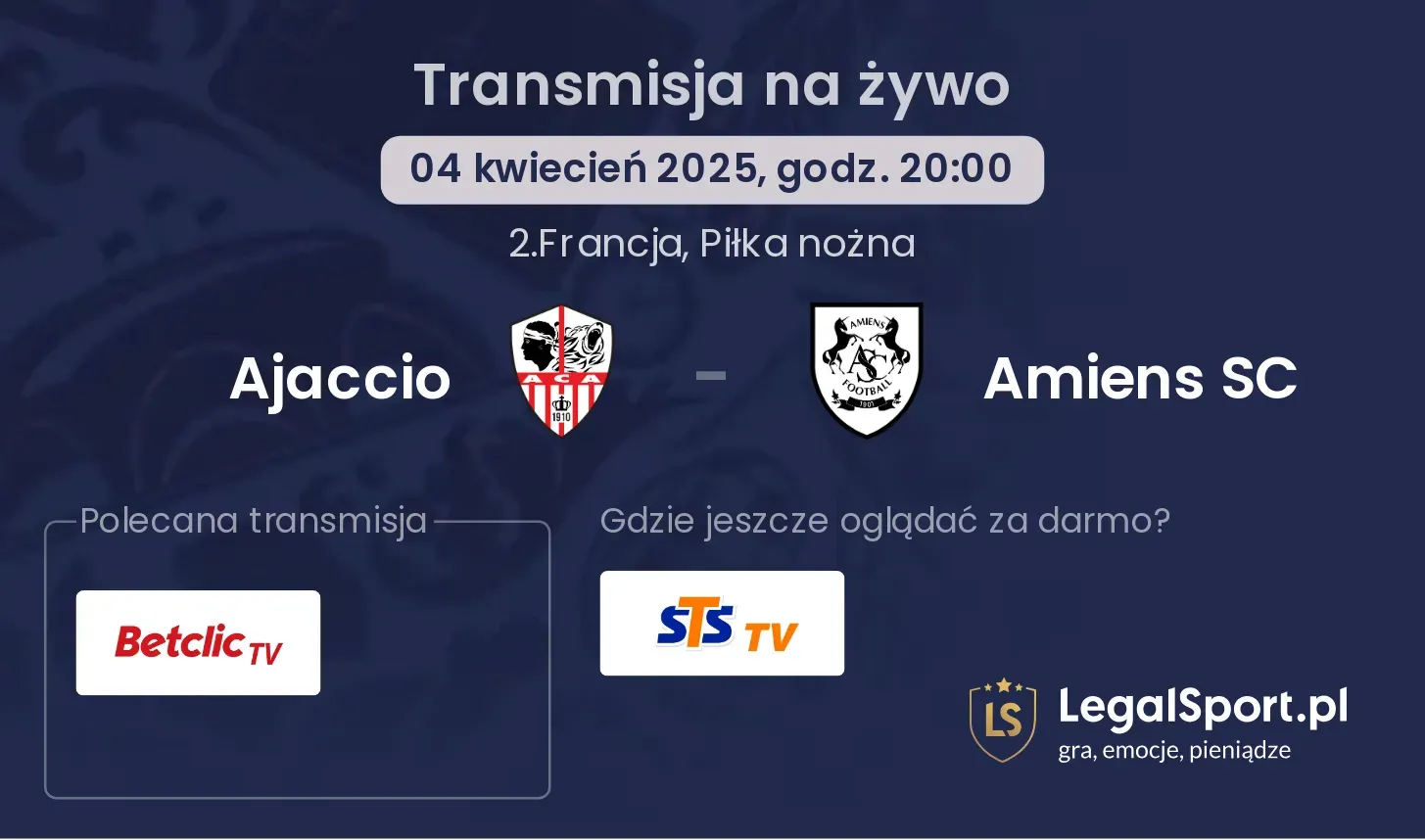 Ajaccio - Amiens SC gdzie oglądać?