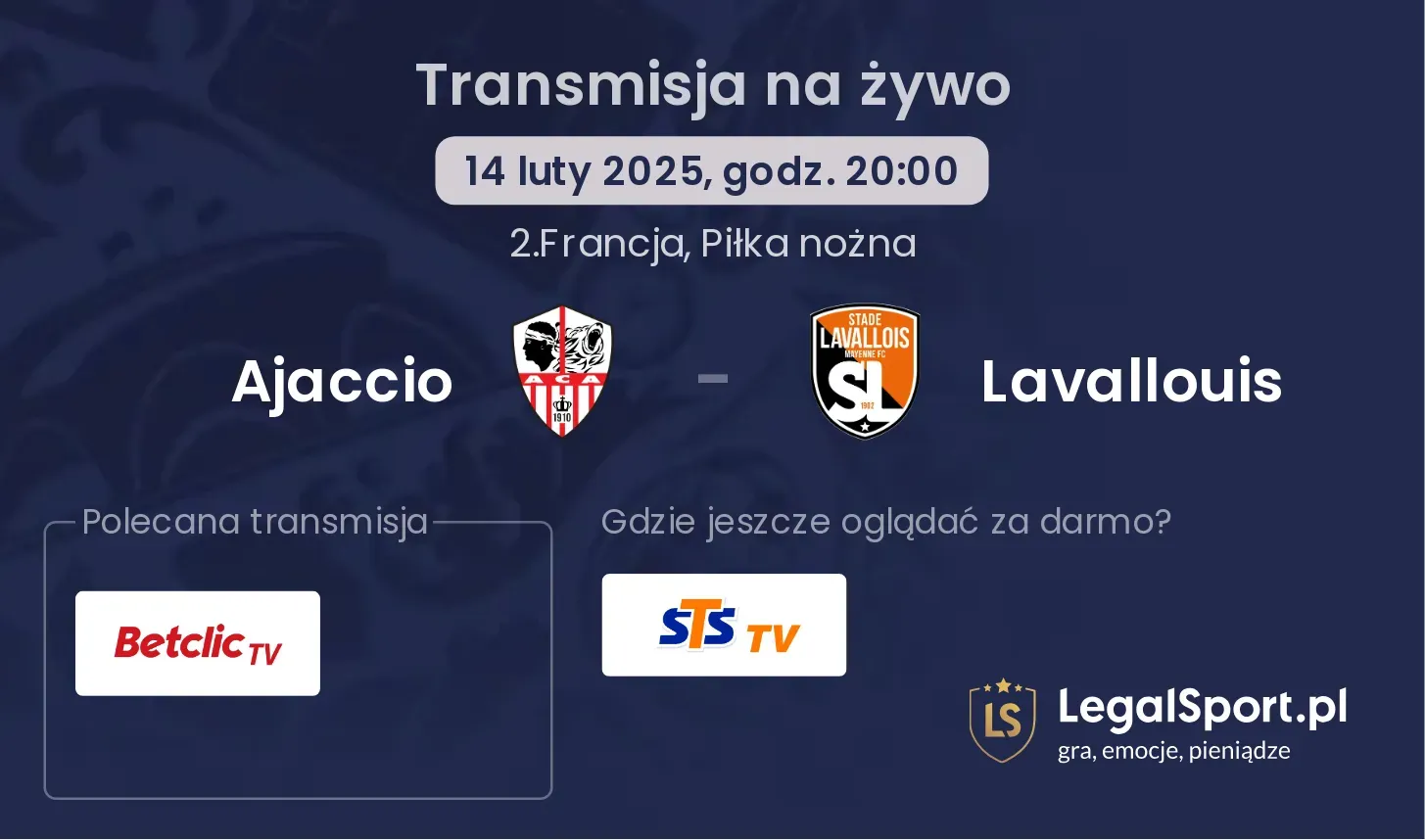 Ajaccio - Lavallouis gdzie oglądać?
