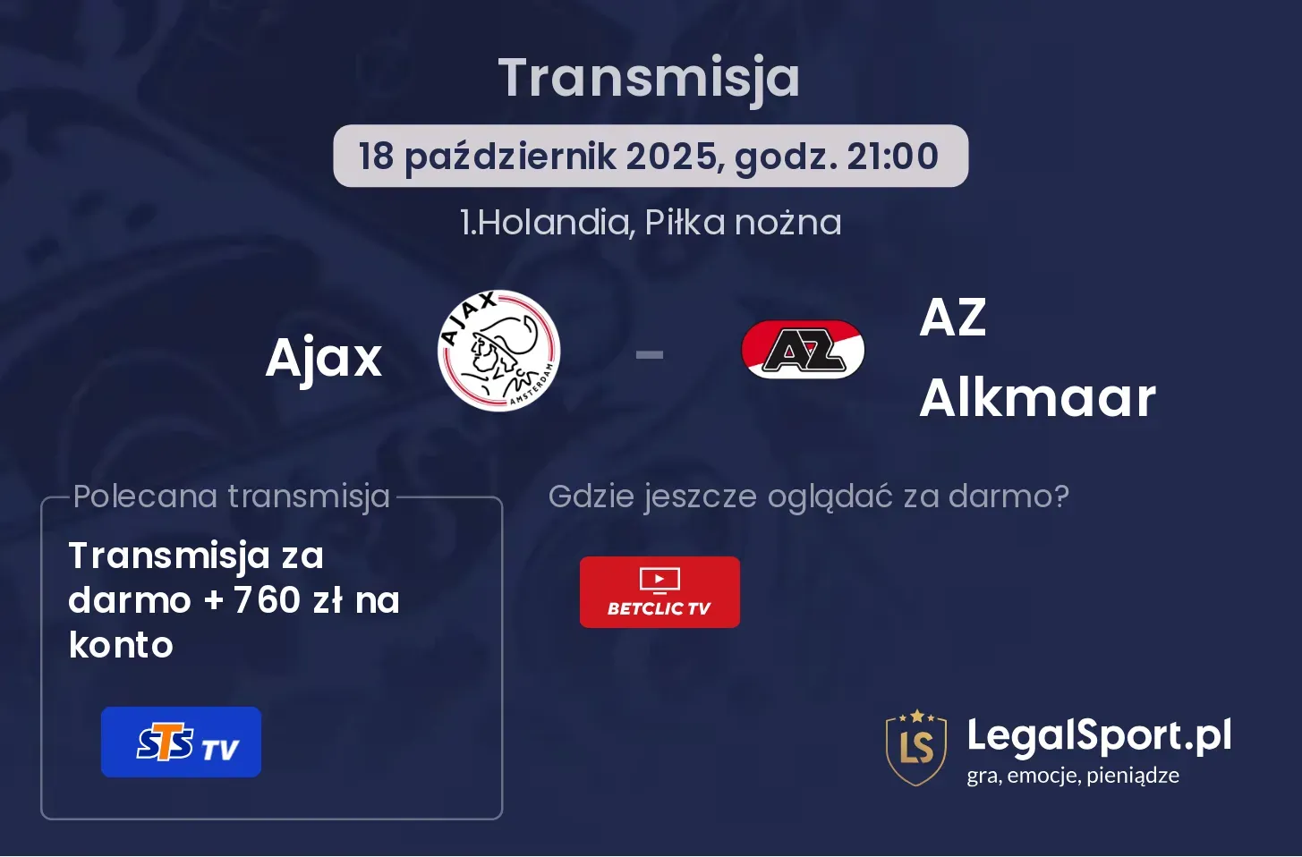 Ajax - AZ Alkmaar gdzie oglądać?