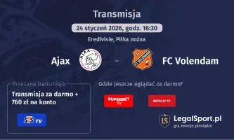 Ajax - FC Volendam gdzie oglądać? (24.01)