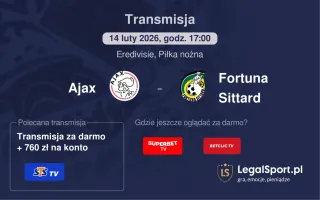 Ajax - Fortuna Sittard gdzie oglądać? (14.02)
