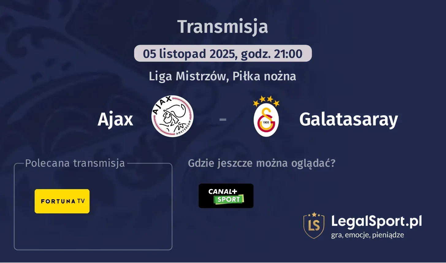 Ajax - Galatasaray Transmisje