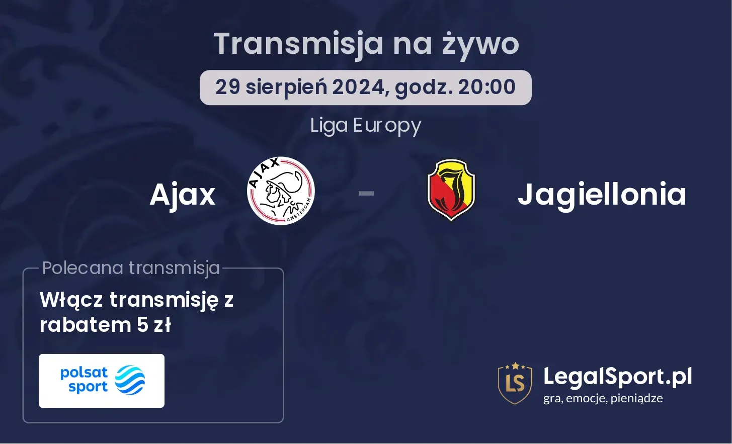 Ajax - Jagiellonia gdzie oglądać? 29.08, godz. 20:00