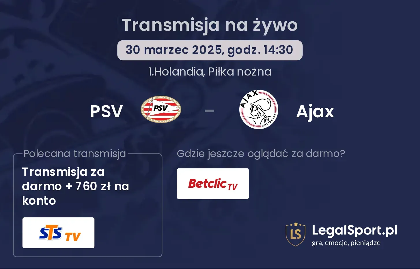 PSV - Ajax gdzie oglądać?