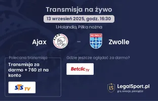 Ajax - Zwolle gdzie oglądać?