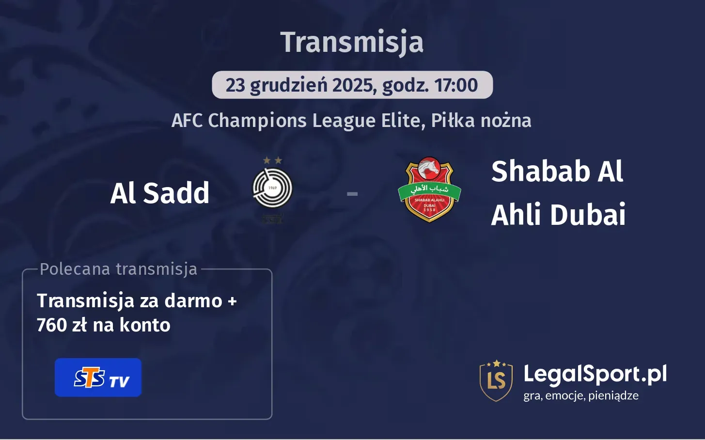 Al Sadd - Shabab Al Ahli Dubai Transmisje