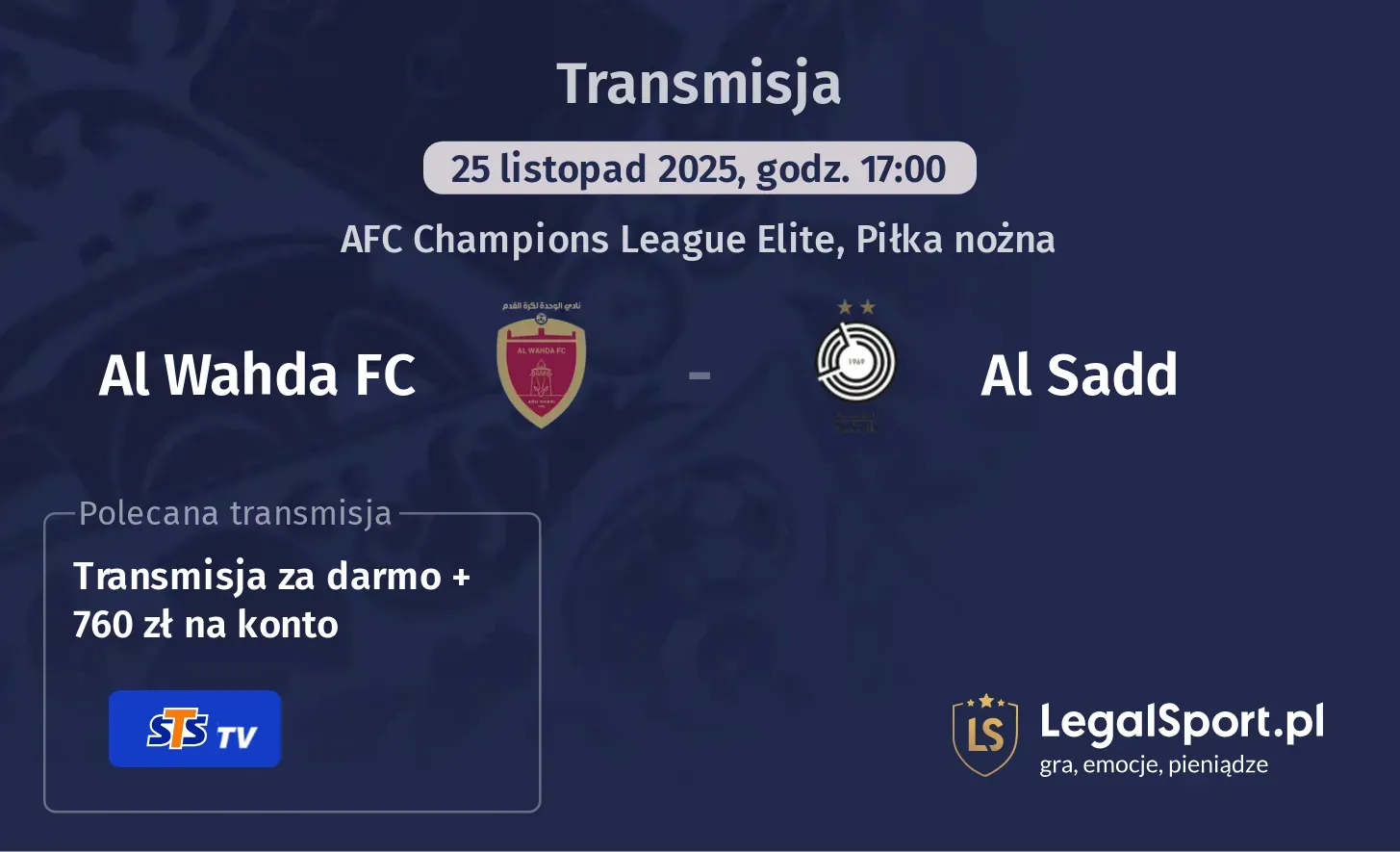 Al Wahda FC - Al Sadd Transmisje