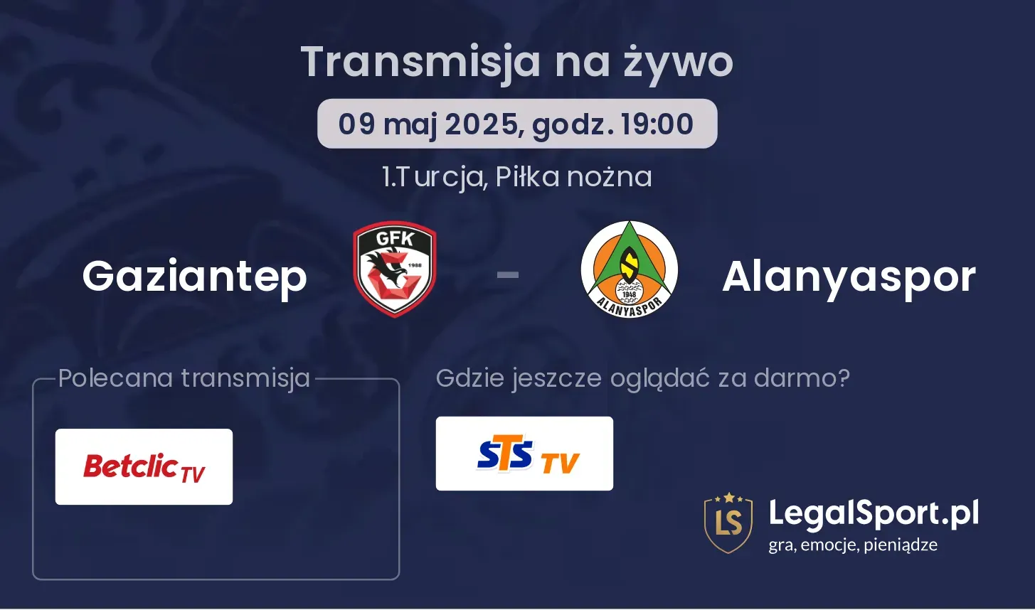 Alanyaspor - Gaziantep gdzie oglądać?