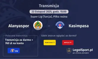 Alanyaspor - Kasimpasa gdzie oglądać? (23.11)