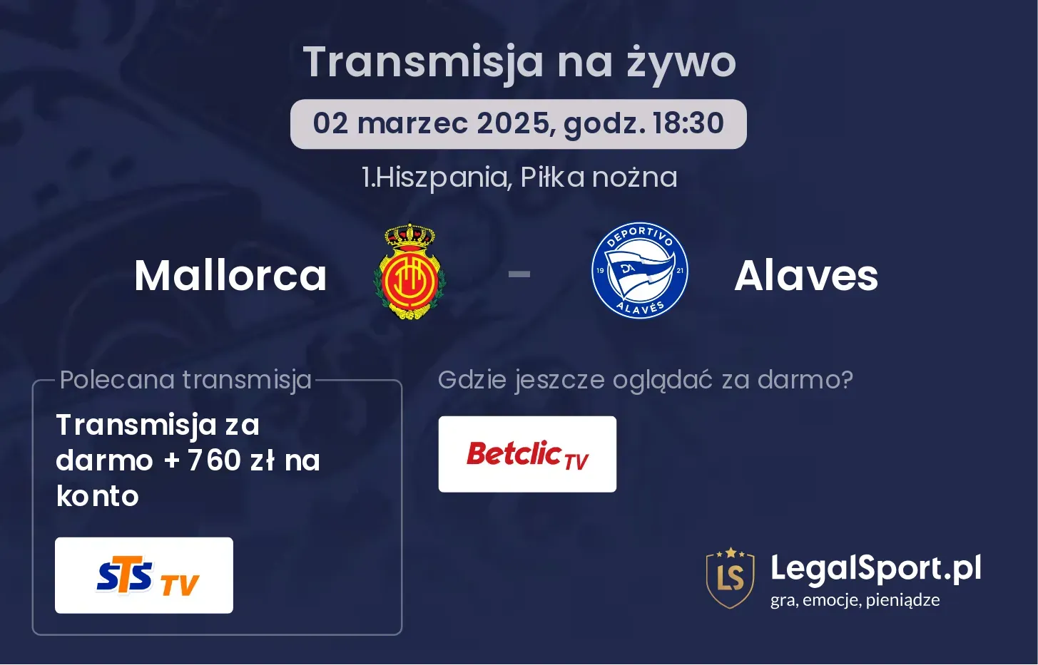 Mallorca - Alaves gdzie oglądać?