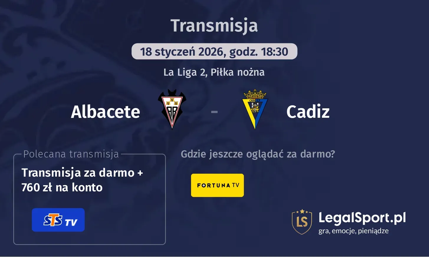 Albacete - Cadiz Transmisje