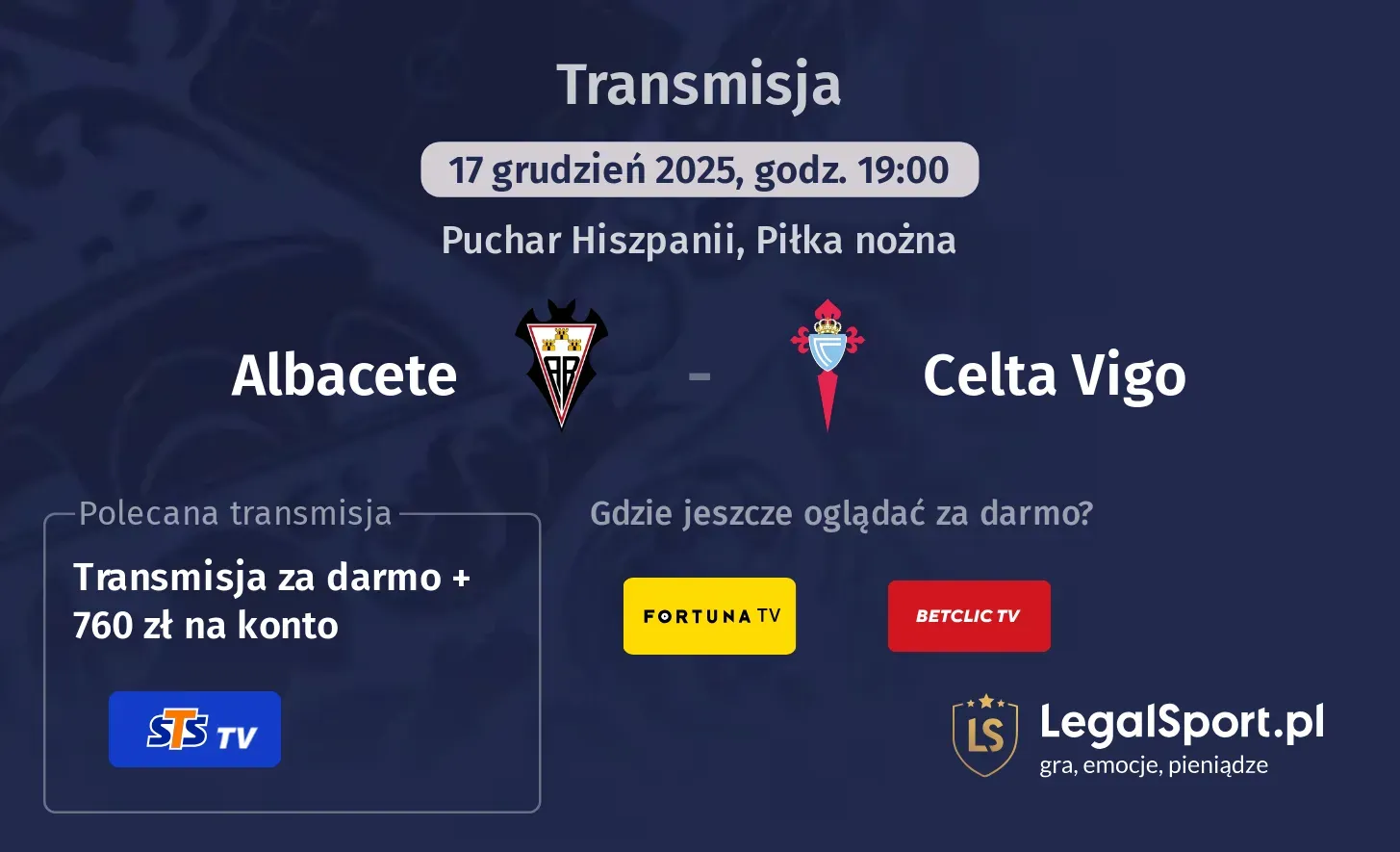 Albacete - Celta Vigo Transmisje