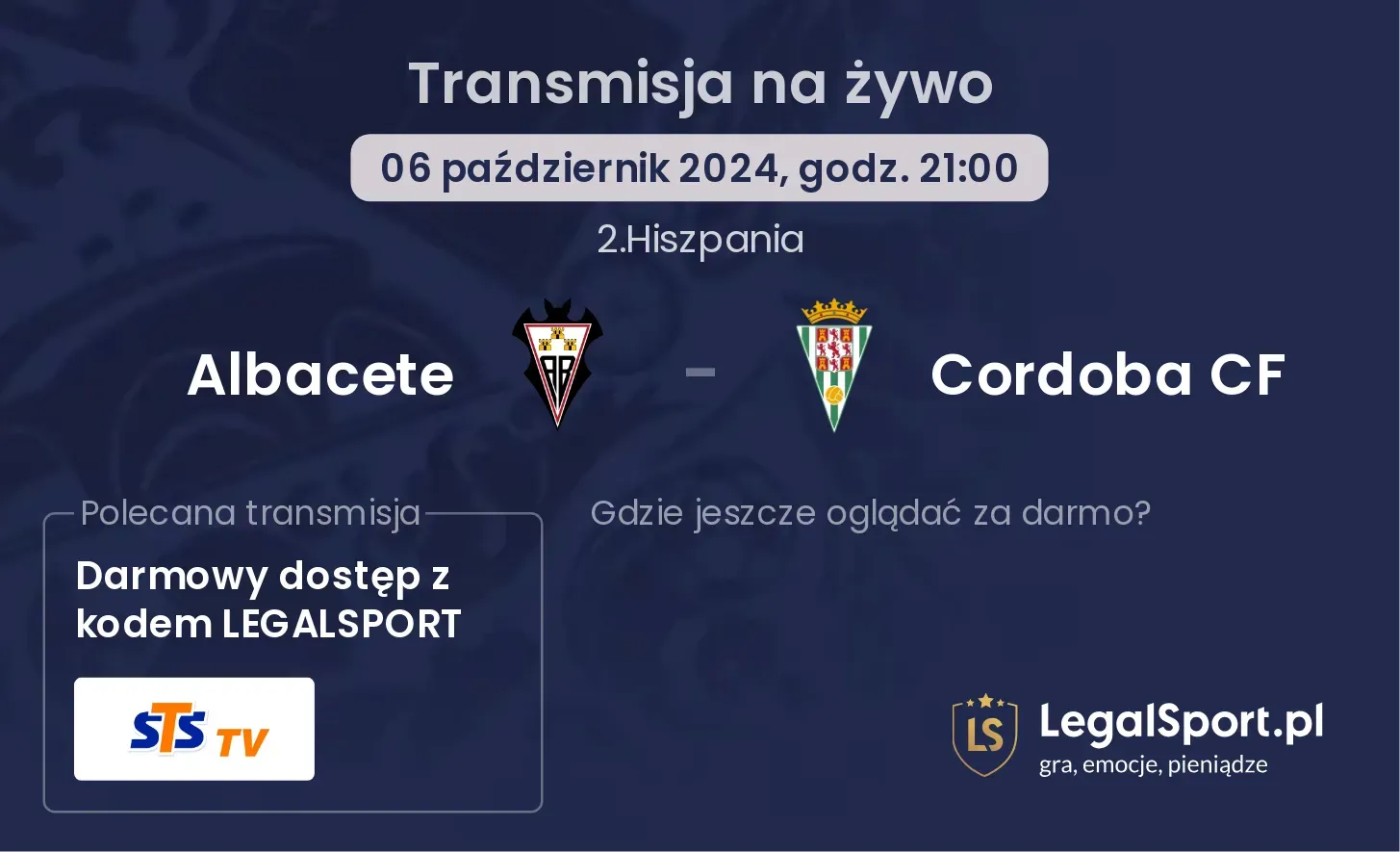 Albacete - Cordoba CF gdzie oglądać? 06.10, godz. 21:00