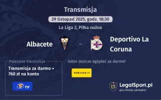Albacete - Deportivo La Coruna gdzie oglądać? (29.11)