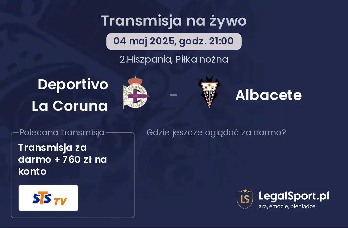 Deportivo La Coruna - Albacete gdzie oglądać transmisję?