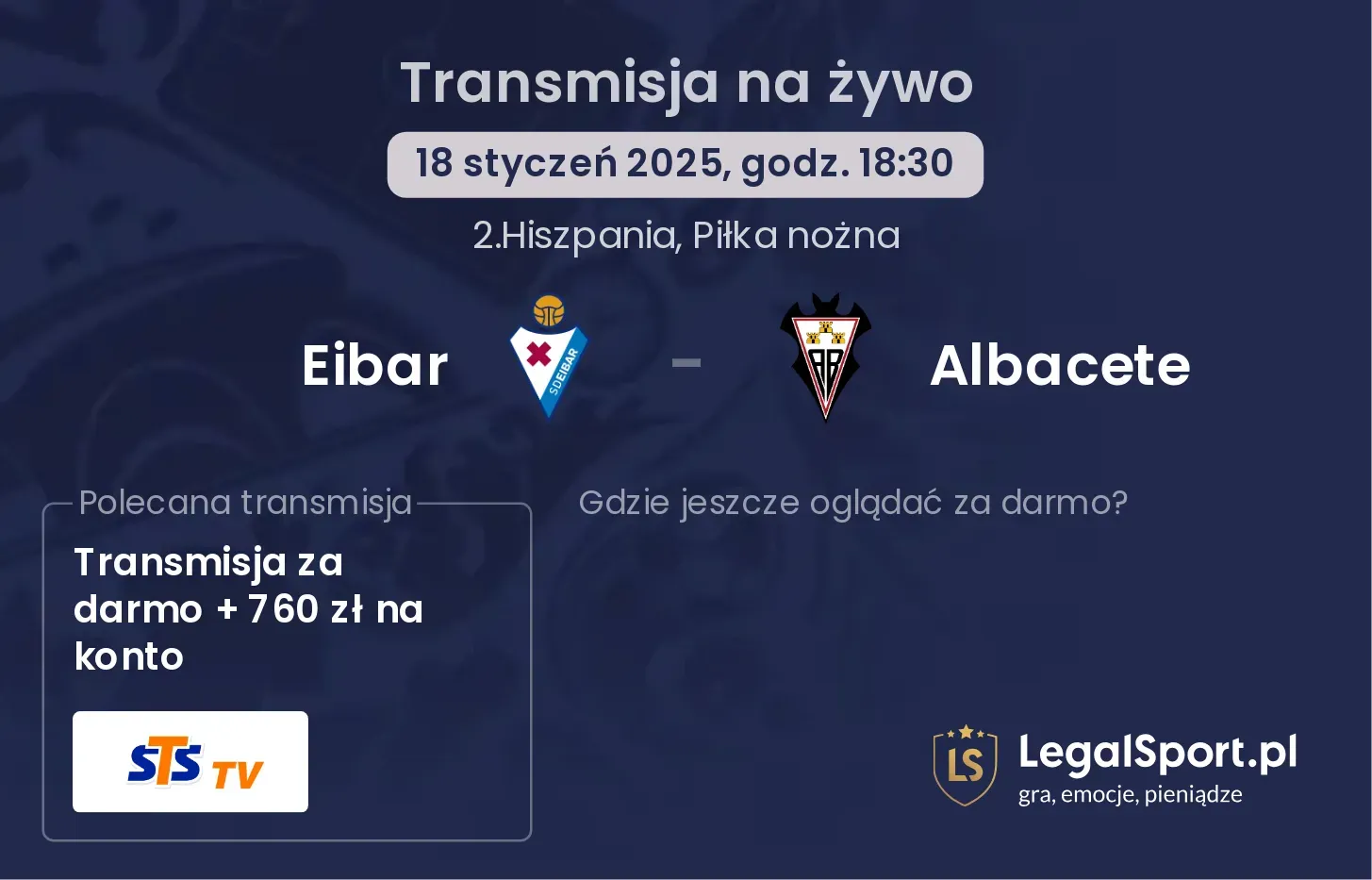 Eibar - Albacete gdzie oglądać transmisję?