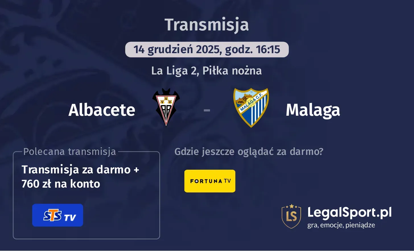 Albacete - Malaga Transmisje