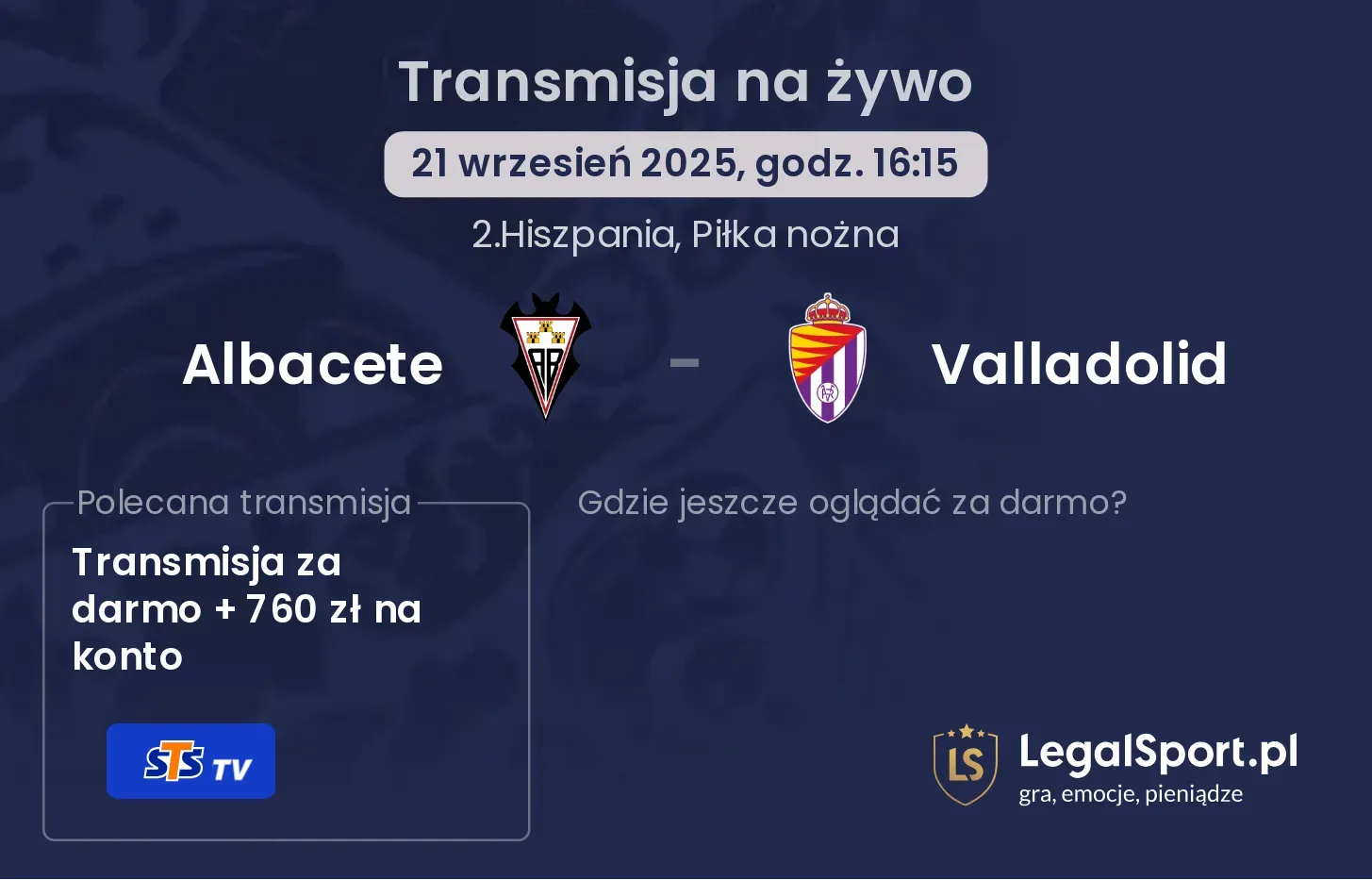 Albacete - Valladolid gdzie oglądać?