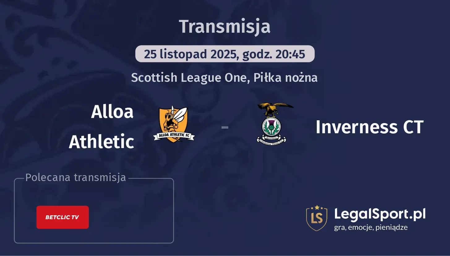 Alloa Athletic - Inverness CT Transmisje