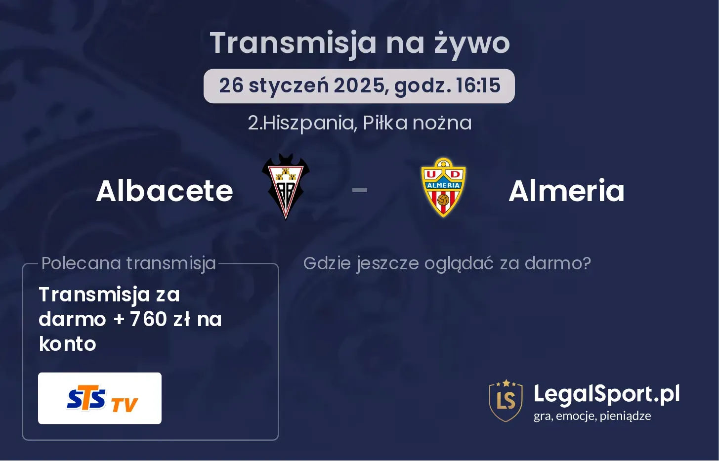 Albacete - Almeria gdzie oglądać transmisję?