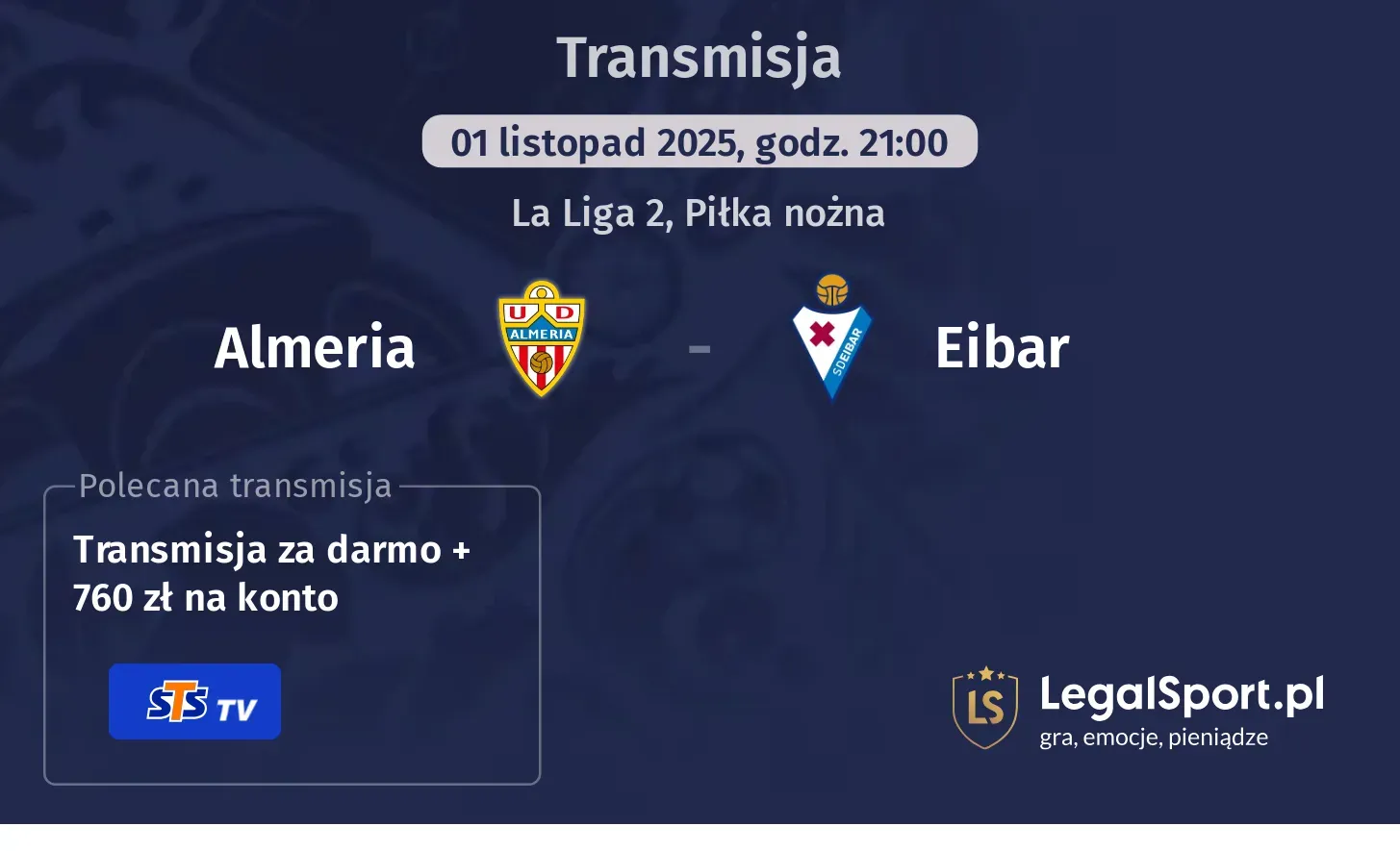 Almeria - Eibar Transmisje