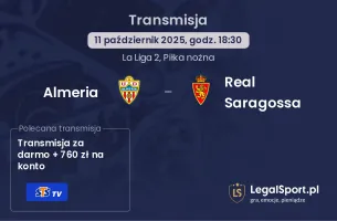 Almeria - Real Saragossa gdzie oglądać?