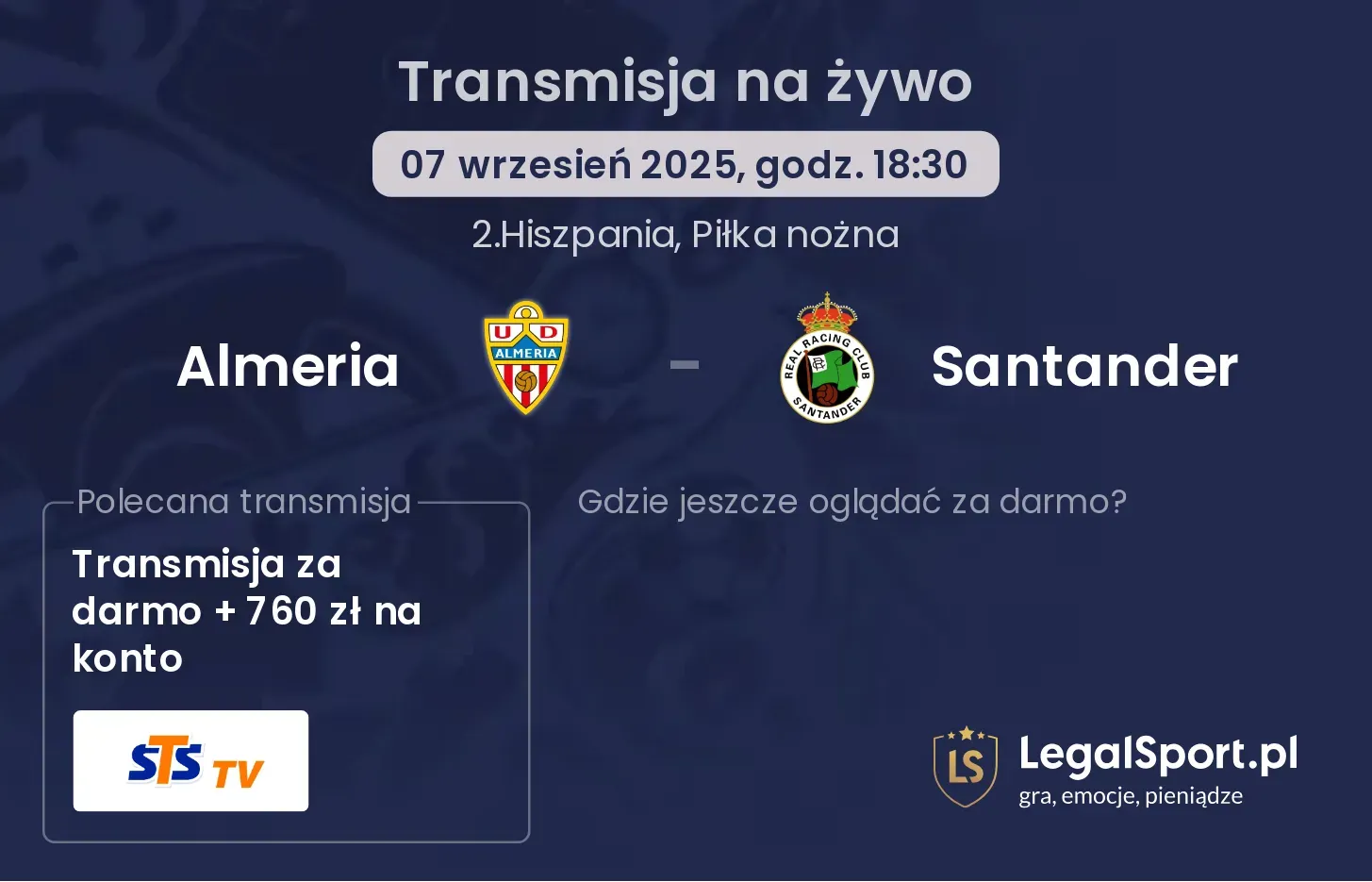 Almeria - Santander transmisja na żywo