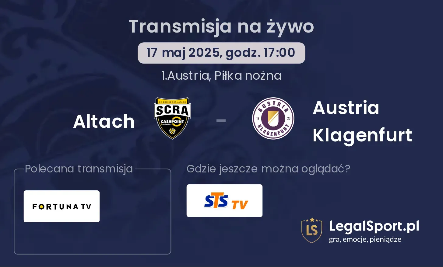 Altach - Austria Klagenfurt gdzie oglądać transmisję?